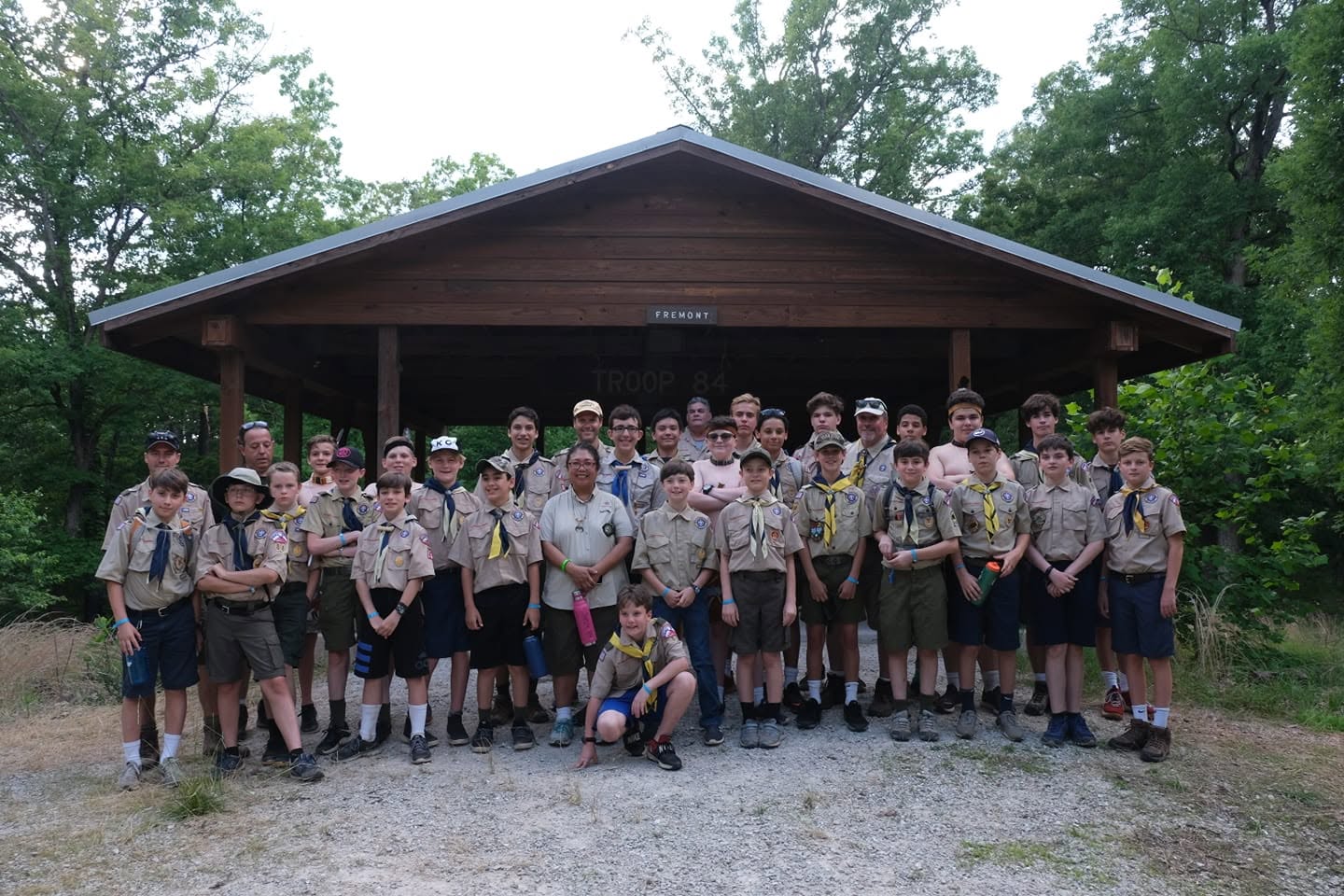 Scouts hiking outdoors in nature